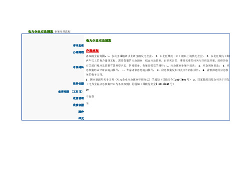 电力企业应急预案 备案办理流程