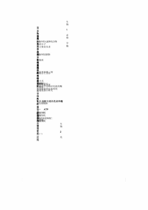 关于人教版高级高中生物教材目录