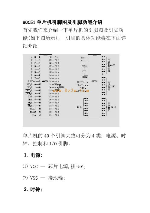 80C51单片机引脚图及引脚功能介绍