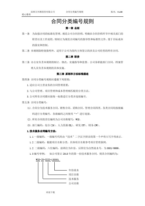 合同编号规范