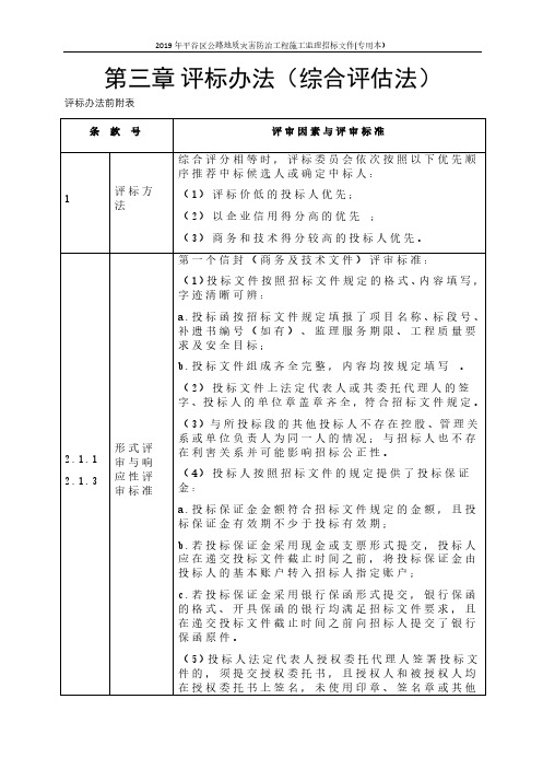 第三章评标办法(综合评估法)