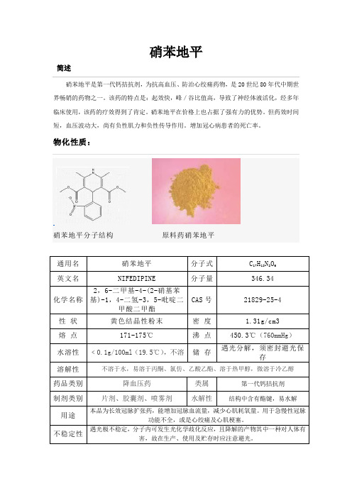 硝苯地平简介