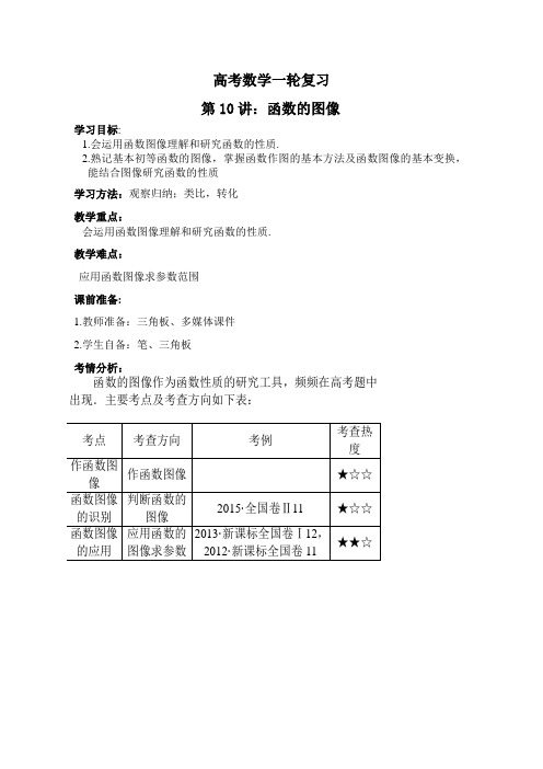 高中数学《函数的图像》高考一轮复习