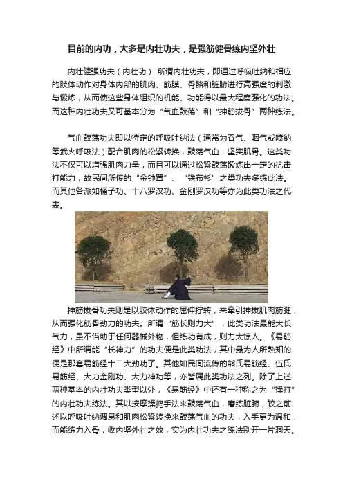 目前的内功，大多是内壮功夫，是强筋健骨练内坚外壮