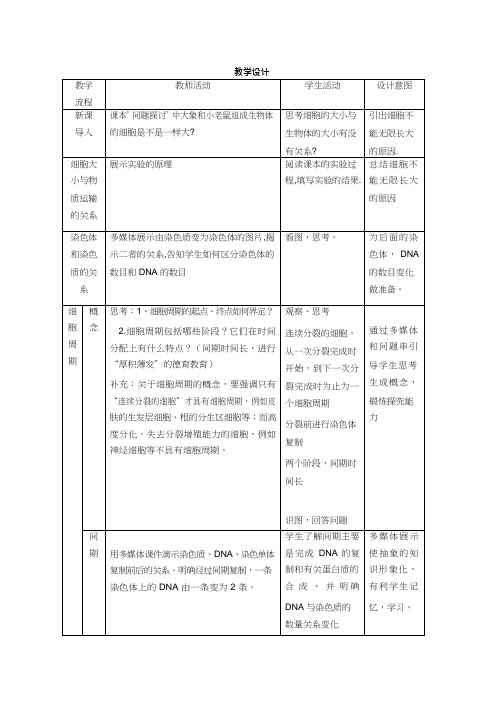 高中生物《细胞增殖1》优质课教案、教学设计