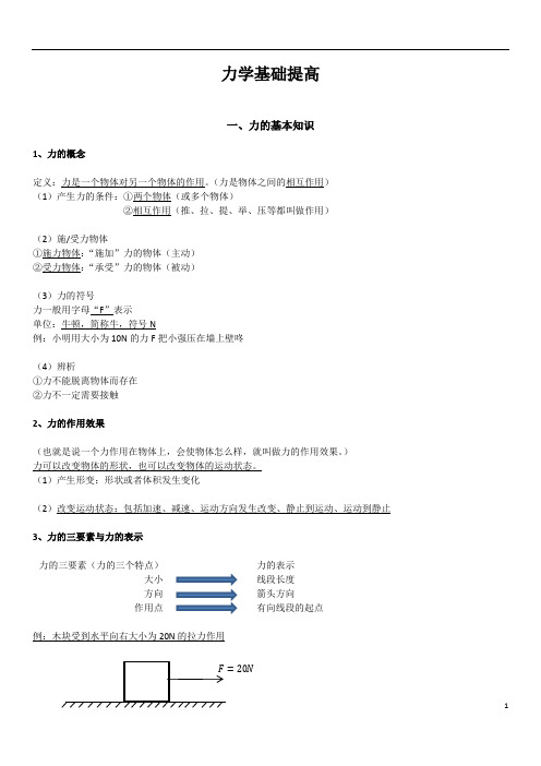 人教版物理八年级下册最完整知识点总结