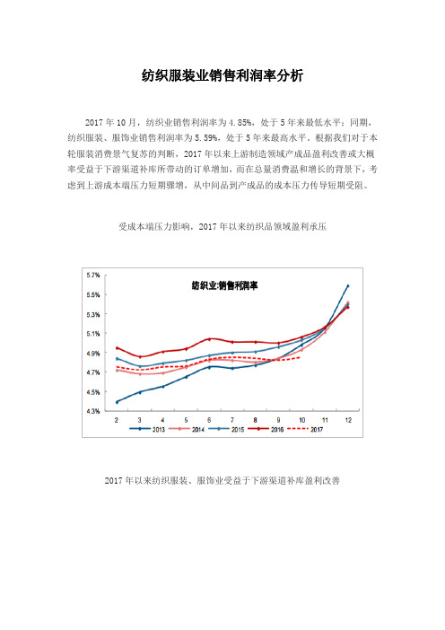 纺织服装业销售利润率分析