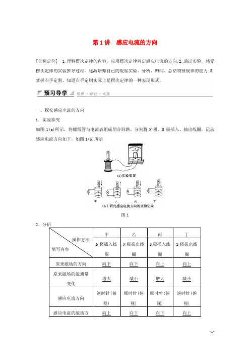 高中物理第2章楞次定律和自感现象2.1感应电流的方向学案鲁科版选修3_2