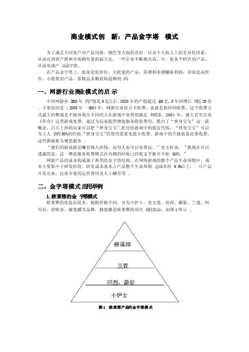 商业模式创新：产品金字塔模式