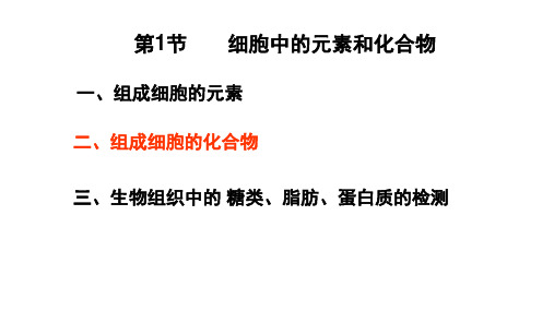 细胞中的元素和化合物 高一生物人教版必修一