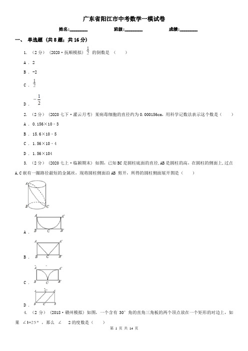 广东省阳江市中考数学一模试卷