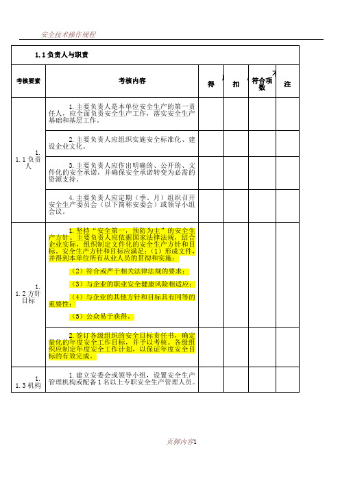 CNG加气站安全标准化-细则-体系-打分表