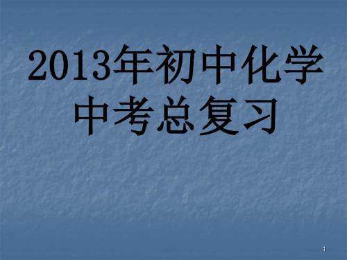 2013年初中化学中考总复习