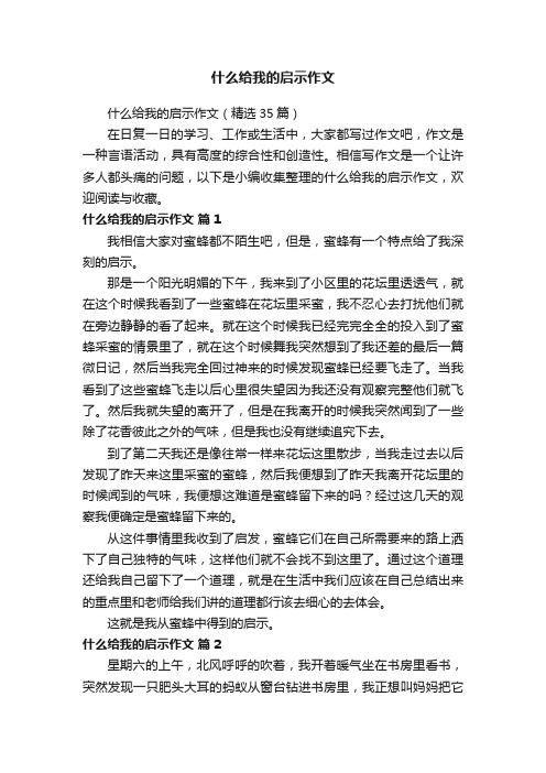 什么给我的启示作文（精选35篇）