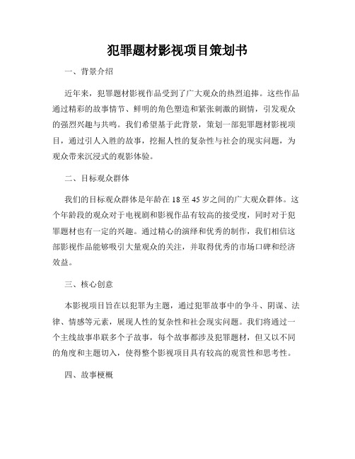 犯罪题材影视项目策划书