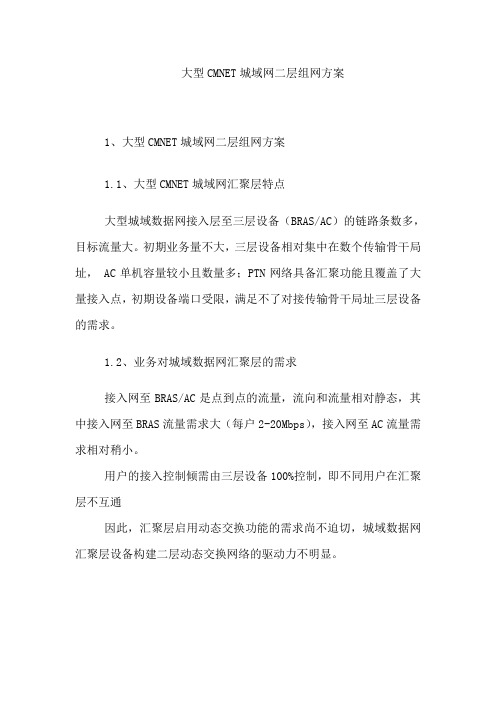 大型CMNET城域网二层组网方案