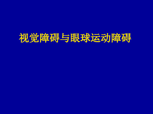 视觉及眼球活动障碍--