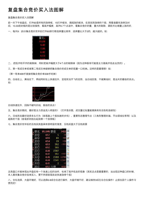 复盘集合竞价买入法图解