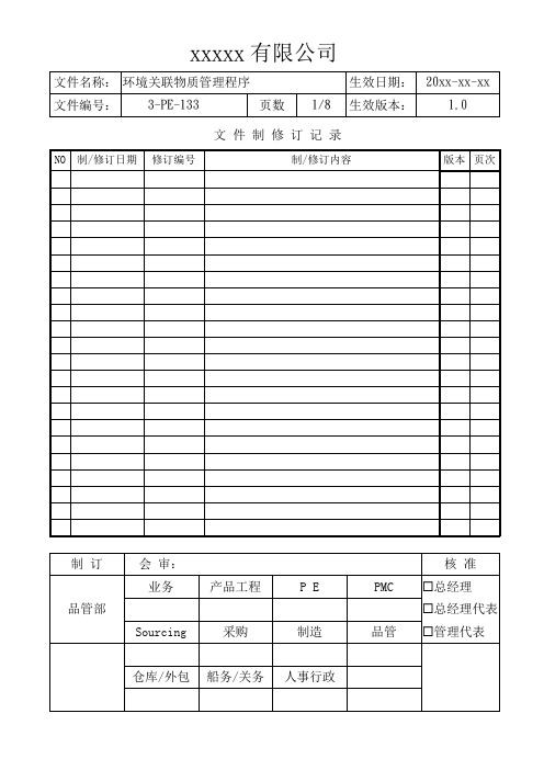 3-PE-133 环境关联物质管理程序