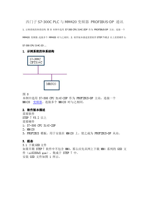 西门子S7-300C PLC与MM420变频器 PROFIBUS-DP 通讯