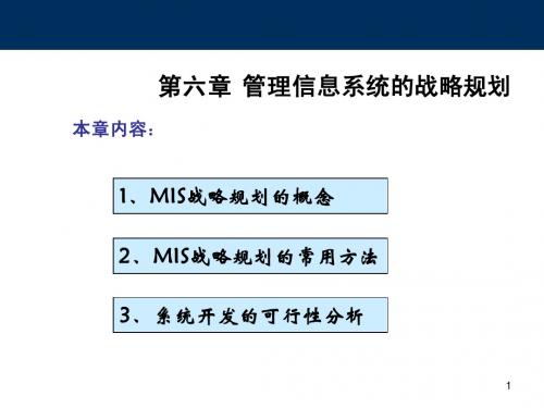 第六章 MIS的战略规划