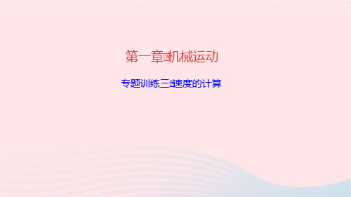 物理八年级上册第一章机械运动专题训练三速度的计算课件 新人教版