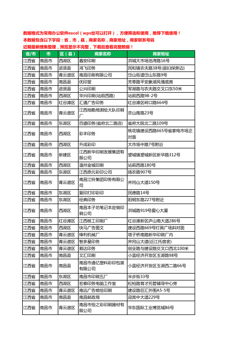 2020新版江西省南昌市印刷工商企业公司商家名录名单黄页联系电话号码地址大全181家