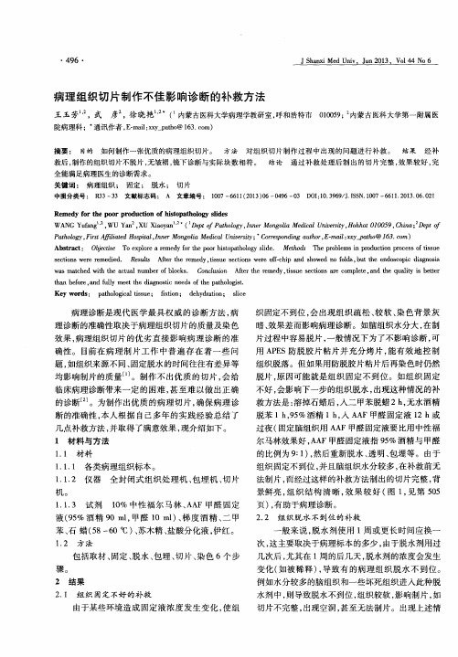 病理组织切片制作不佳影响诊断的补救方法