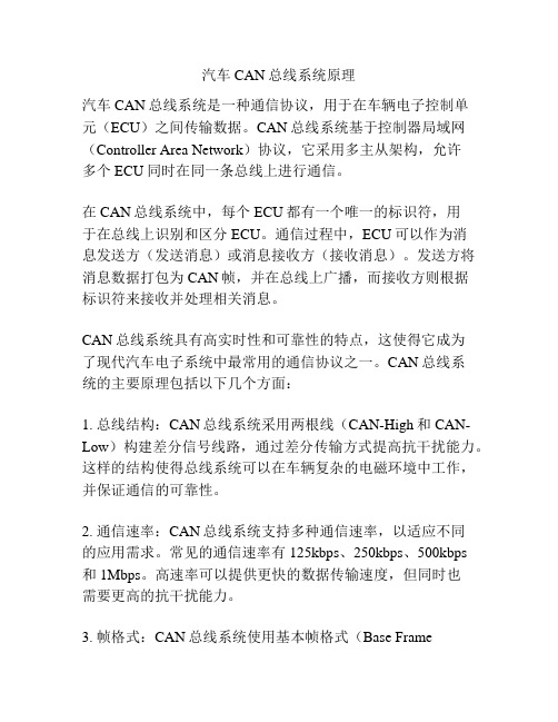 汽车CAN总线系统原理