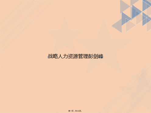 战略人力资源管理彭剑峰讲课文档
