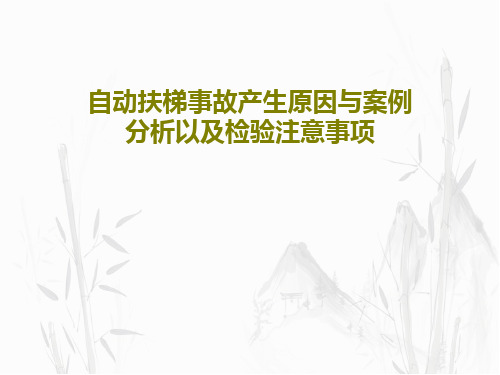 自动扶梯事故产生原因与案例分析以及检验注意事项PPT文档共49页