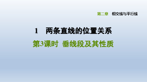 2020春北师版七年级数学下册 第2章 2.1.3 垂线段及其性质 点拨习题