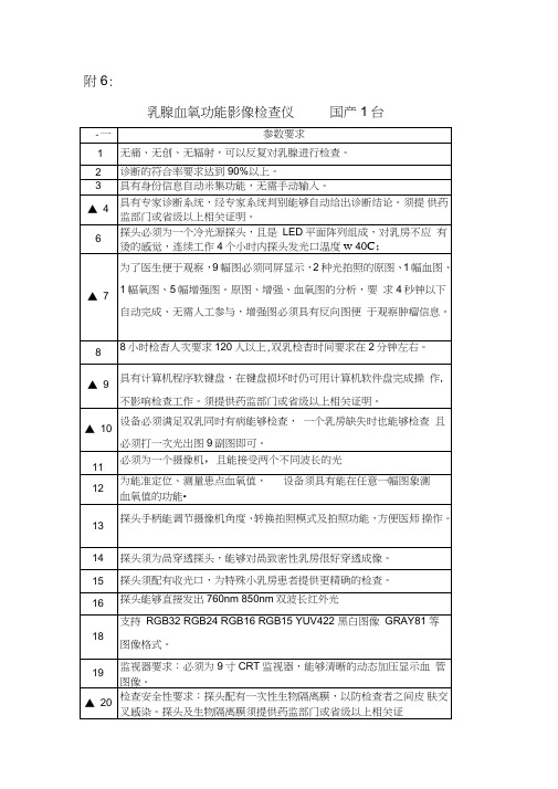 6乳腺血氧功能影像检查仪参数