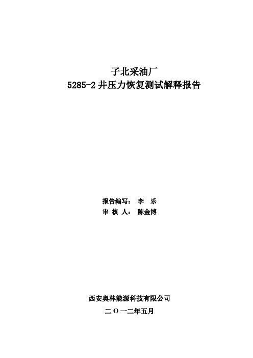 52852井试井解释报告