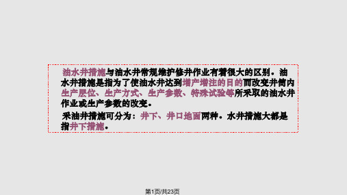 油水井常见措施分类与简介PPT课件