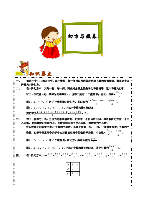 四年级计算幻方与数表学生版