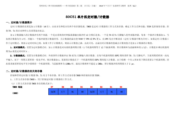 C51单片机的定时计数器(陆周整理)