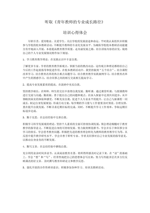 《青年教师专业成长路径》