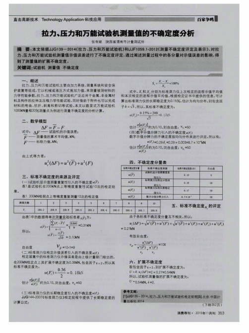 拉力、压力和万能试验机测量值的不确定度分析