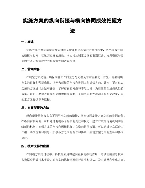 实施方案的纵向衔接与横向协同成效把握方法