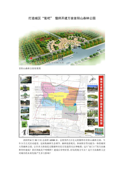 打造城区“氧吧” 偃师开建万亩首阳山森林公园