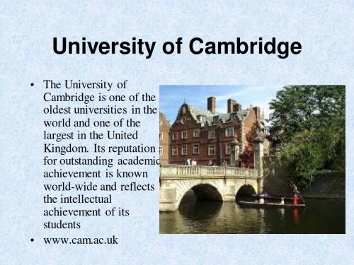 剑桥大学,Cambridge 英文简介