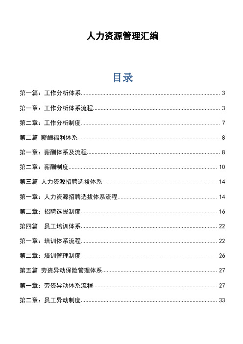 人力资源管理全套资料