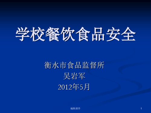 《学校餐饮食品安全》PPT课件