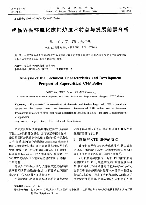 超临界循环流化床锅炉技术特点与发展前景分析