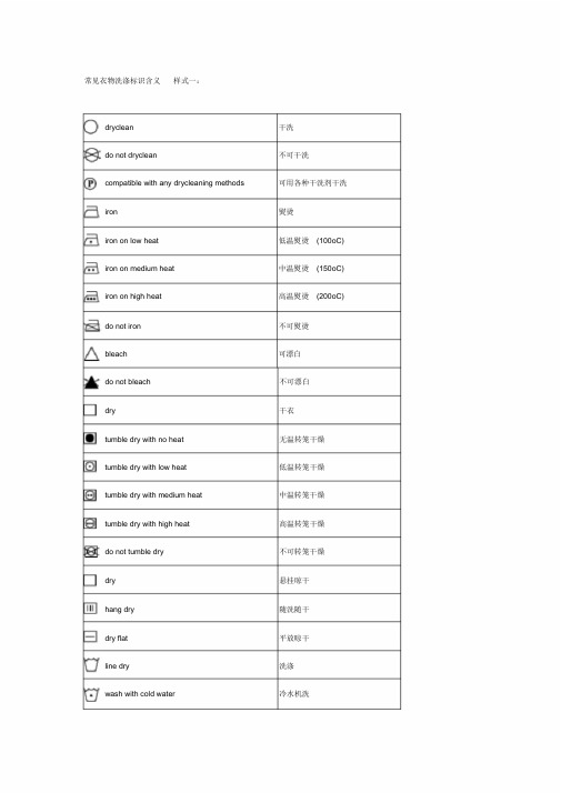 衣物洗涤标志-水洗标符号说明-最齐的版本-精选.doc