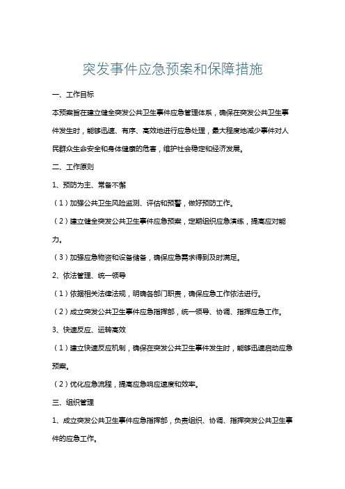 突发事件应急预案和保障措施