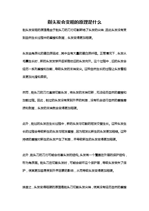 剃头发会变粗的原理是什么