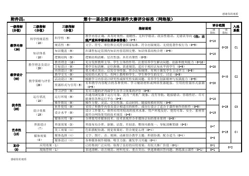 第十一届全国多媒体课件大赛评分标准(网络版).doc