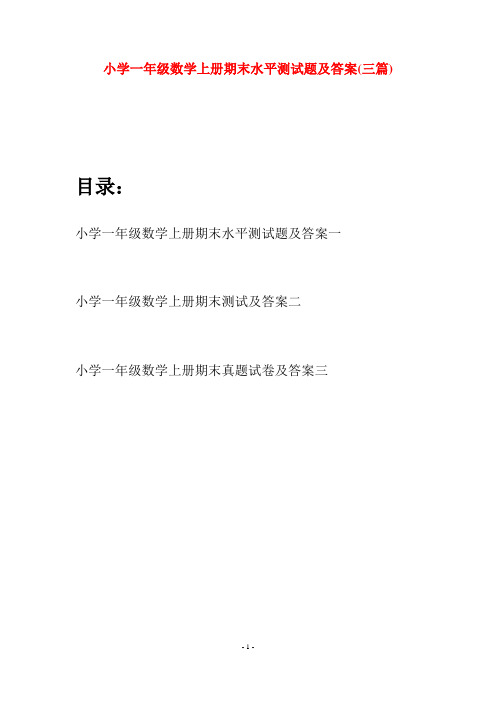 小学一年级数学上册期末水平测试题及答案(三套)